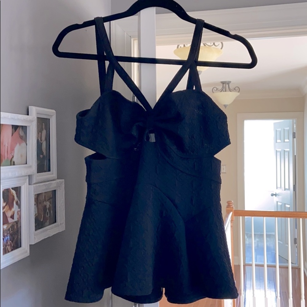 Black strappy free people tank